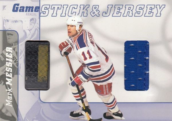 jersey stick karta MARK MESSIER 00-01 BAP Signature Series Stick and Jersey /100