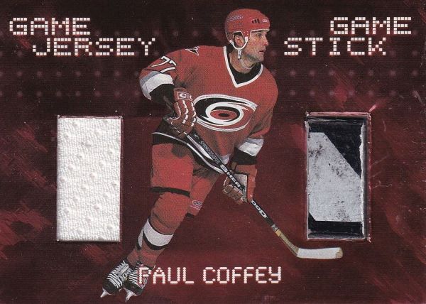 jersey stick karta PAUL COFFEY 99-00 BAP Memorabilia Game Jersey Stick /40