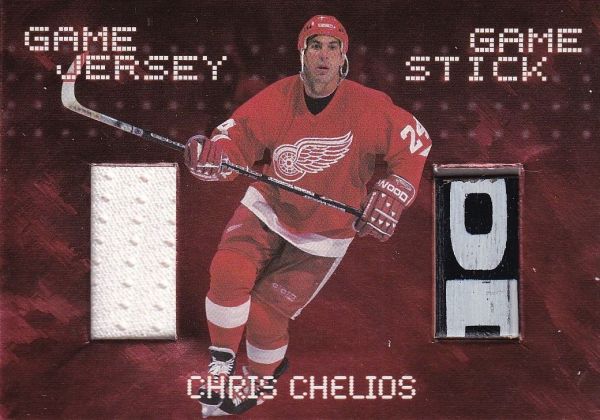 jersey stick karta CHRIS CHELIOS 99-00 BAP Memorabilia Game Jersey Stick /40