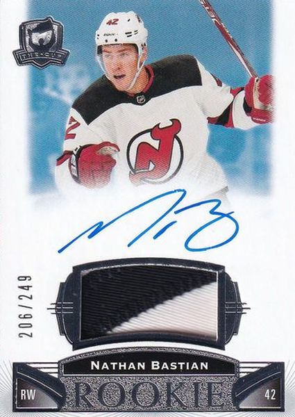 AUTO RC patch karta NATHAN BASTIAN 19-20 UD The CUP Rookie Auto Material /249