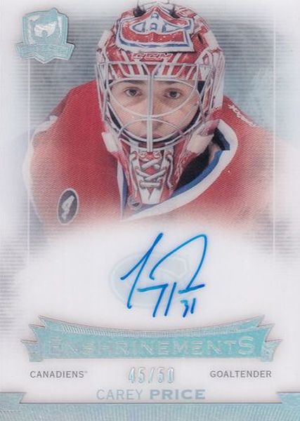 AUTO karta CAREY PRICE 14-15 UD The CUP Enshrinements /50