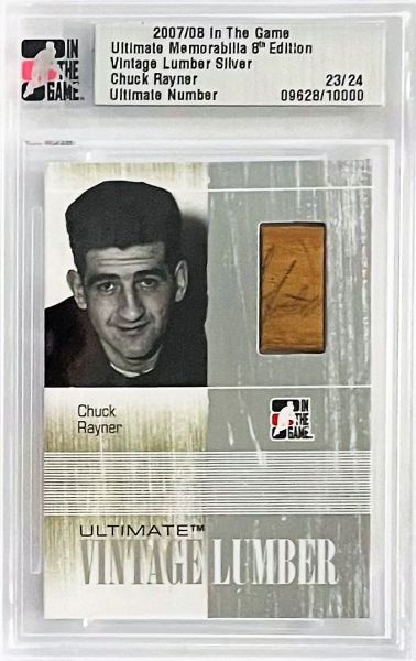 stick karta CHUCK RAYNER 07-08 ITG Ultimate Memorabilia Vintage Lumber /24