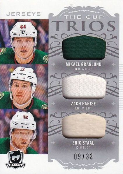 jersey karta GRANLUND/PARISE/STAAL 18-19 UD The CUP Trios Jersey /33
