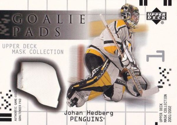 pad karta JOHAN HEDBERG 01-02 Mask Collection Goalie Pads číslo GP-JH