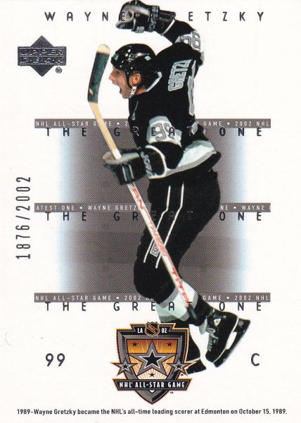 insert karta WAYNE GRETZKY 01-02 UD Wayne Gretzky All-Star Game /2002