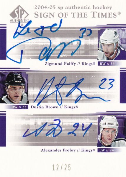 AUTO karta PÁLFFY/BROWN/FROLOV 04-05 SP Authentic Sign of the Times /25