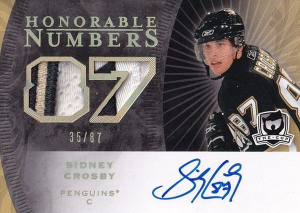 AUTO patch karta SIDNEY CROSBY 07-08 UD The CUP Honorable Numbers /87