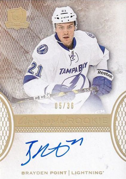 AUTO RC karta BRAYDEN POINT 16-17 UD The CUP Autographed Rookies /36