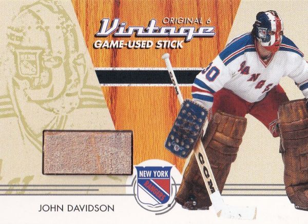 stick karta JOHN DAVIDSON 03-04 Parkhurst Original 6 Vintage Game-Used Stick/100