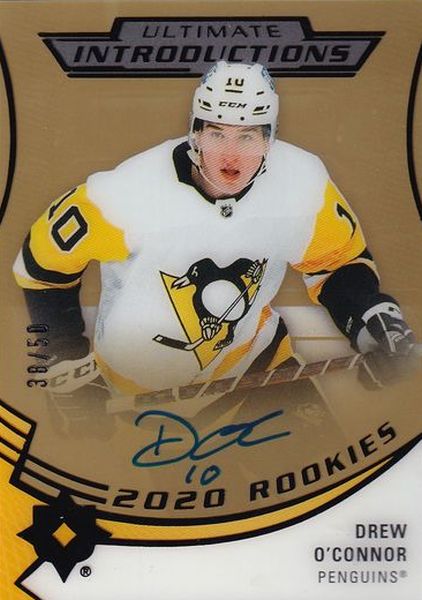 AUTO RC karta DREW O´CONNOR 20-21 UD Ultimate Introductions Rookies Autograph/50