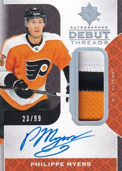 AUTO patch RC karta PHILIPPE MYERS 20-21 UD Ultimate Autographed Update /99