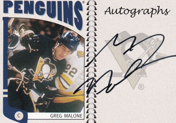 AUTO karta GREG MALONE 04-05 ITG Franchises Autographs číslo A-GMA