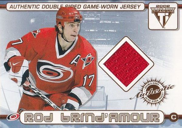 jersey karta BRIND´AMOUR/COLE 01-02 Titanium Double Sided Game-Worn Jersey