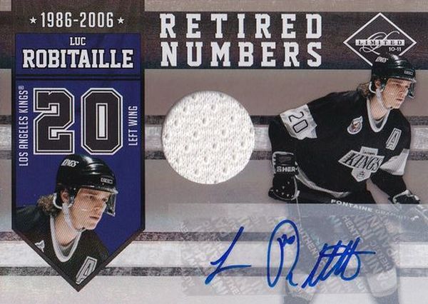AUTO jersey karta LUC ROBITAILLE 10-11 Limited Retired Numbers /49