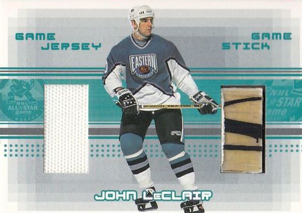 jersey stick karta JOHN LeCLAIR 00-01 BAP Memorabilia Jersey Stick číslo JS-32