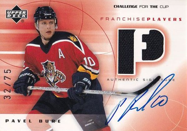 AUTO patch karta PAVEL BURE 01-02 Challenge for the Cup Franchise Players /75