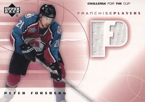 jersey karta PETER FORSBERG 01-02 Challenge for the Cup Franchise Players