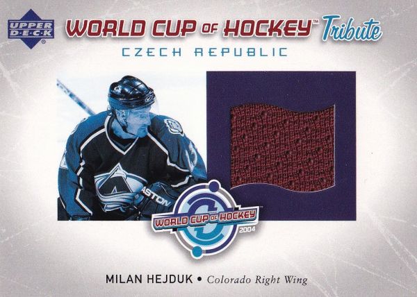 jersey karta MILAN HEJDUK 04-05 UD World Cup of Hockey Tribute číslo WC-HE