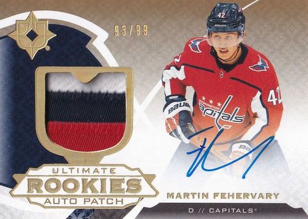 AUTO RC patch karta MARTIN FEHERVARY 19-20 UD Ultimate Rookies Auto Patch /99