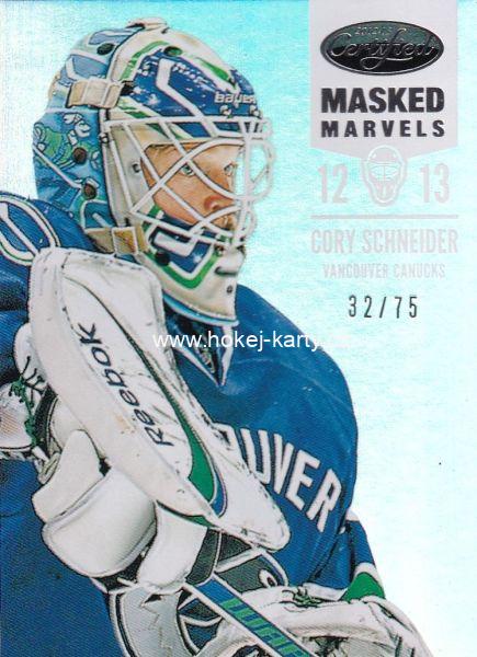 insert karta CORY SCHNEIDER 12-13 Certified Masked Marvels Mirror Hot Box /75