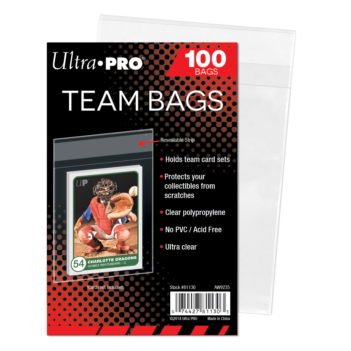 Team Bags Resealable Sleeves (100 pcs)