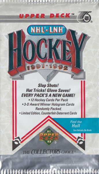 1991-92 Upper Deck Series 1 US edice Hockey Hobby Balíček