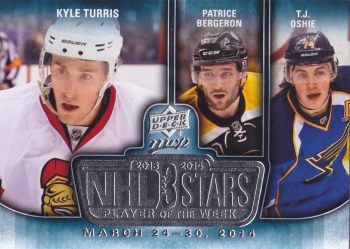insert karta TURRIS/BERGERON/OSHIE 14-15 MVP NHL 3 Stars číslo 3SW-03.31.14