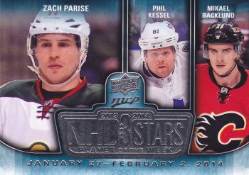 insert karta PARISE/KESSEL/BACKLUND 14-15 MVP NHL 3 Stars číslo 3SW-02.03.14