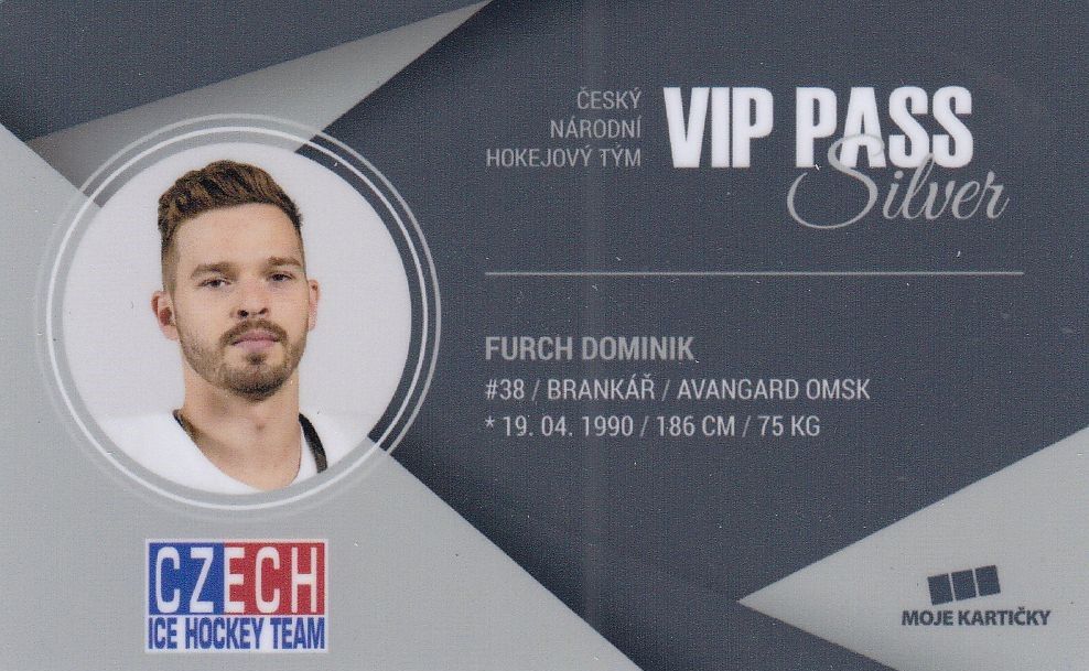insert karta DOMINIK FURCH 17-18 Czech Ice Hockey Team VIP Pass Silver /100