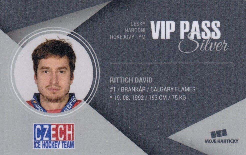 insert karta DAVID RITTICH 17-18 Czech Ice Hockey Team VIP Pass Silver /100