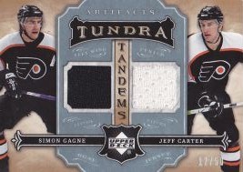 jersey karta GAGNE/CARTER 07-08 Artifacts Tundra Tandems Icy Blue /50