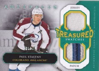 jersey patch karta PAUL STASTNY 13-14 Artifacts Treasured Swatches Emerald /36